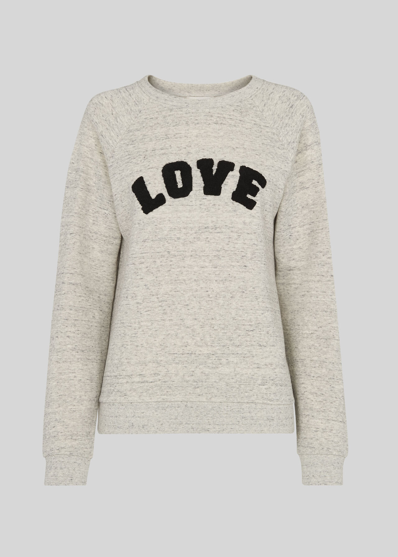 Grey Marl Love Logo Sweatshirt | WHISTLES