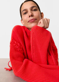 Lacing Detail Rib Sweater