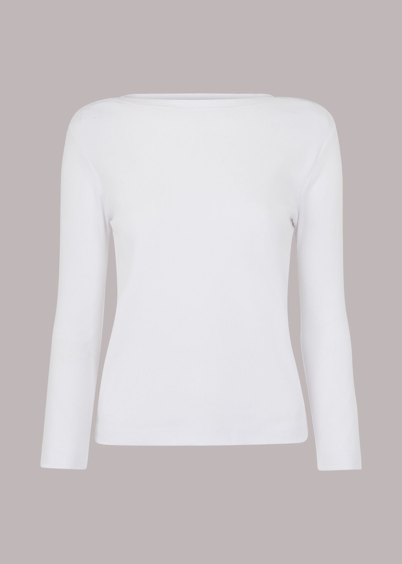 Boat Neck Ribbed Jersey Top
