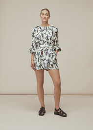 Subrina Printed Silk Top