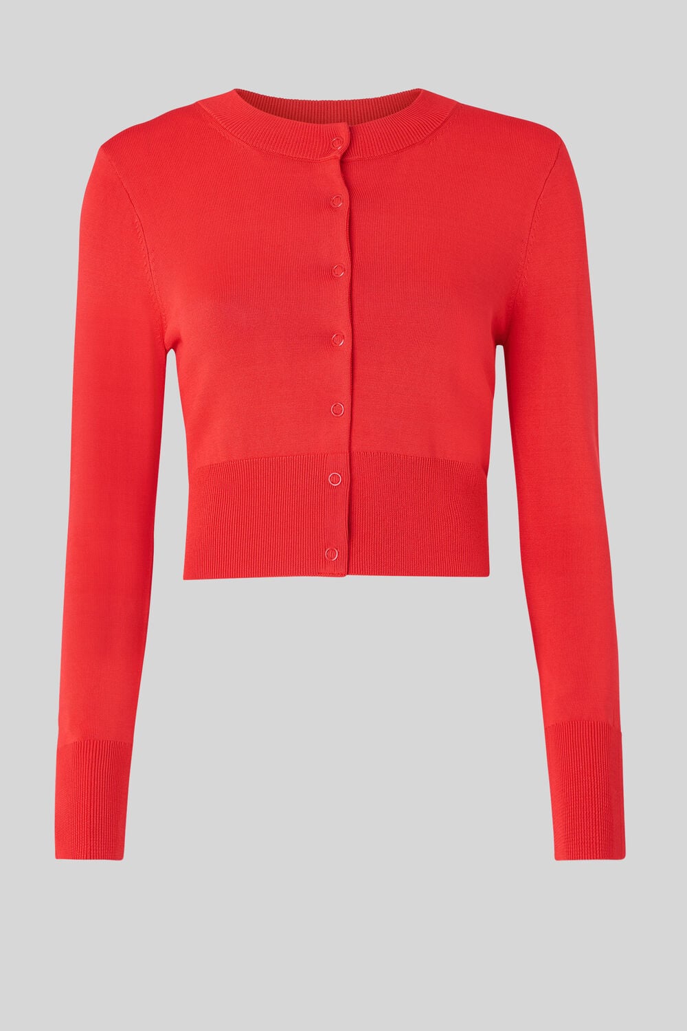 Crop Cardigan Red