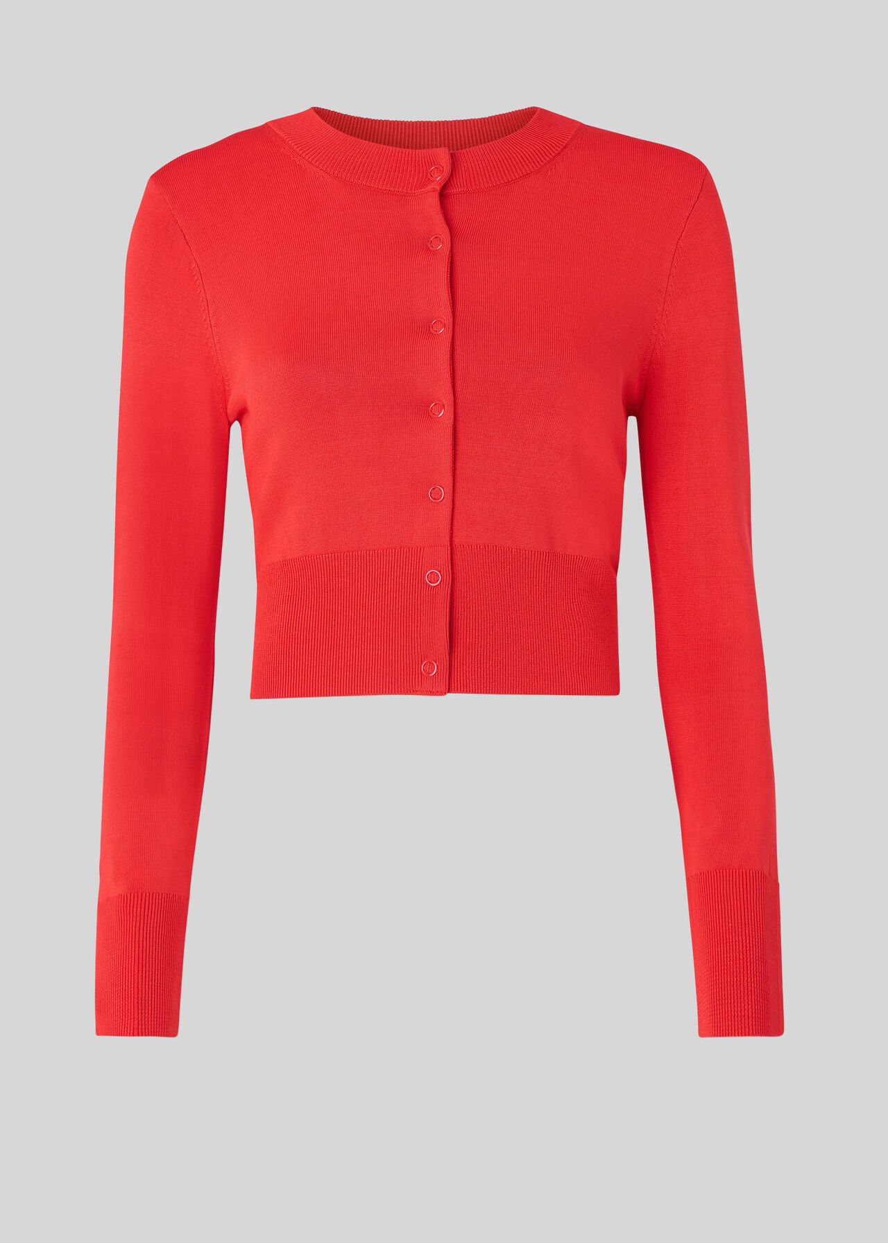 Crop Cardigan Red