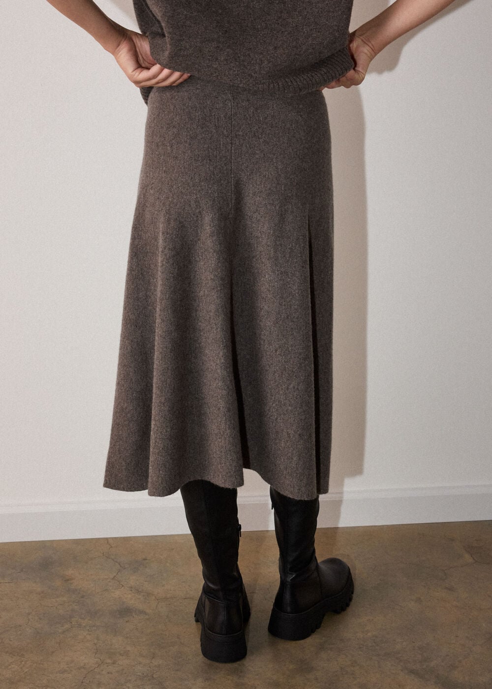 Wool Knitted Midi Skirt