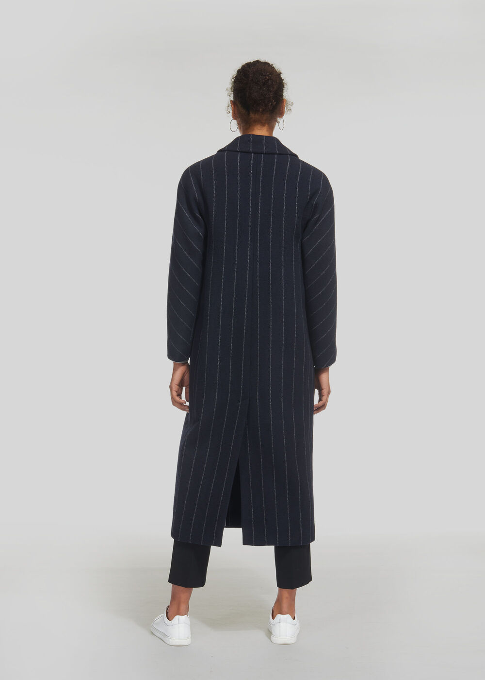 Stripe Double Breasted Coat