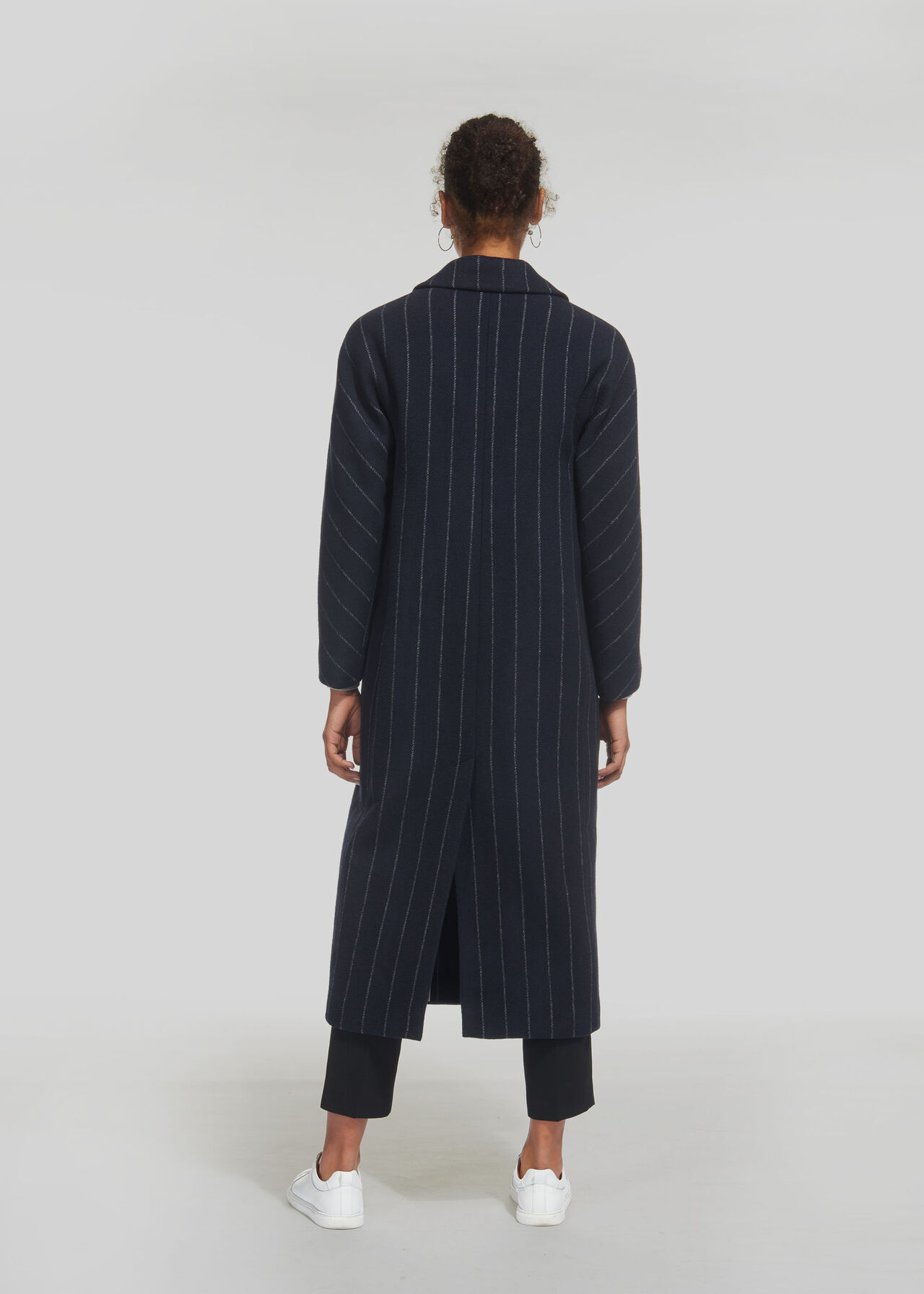 Stripe Double Breasted Coat