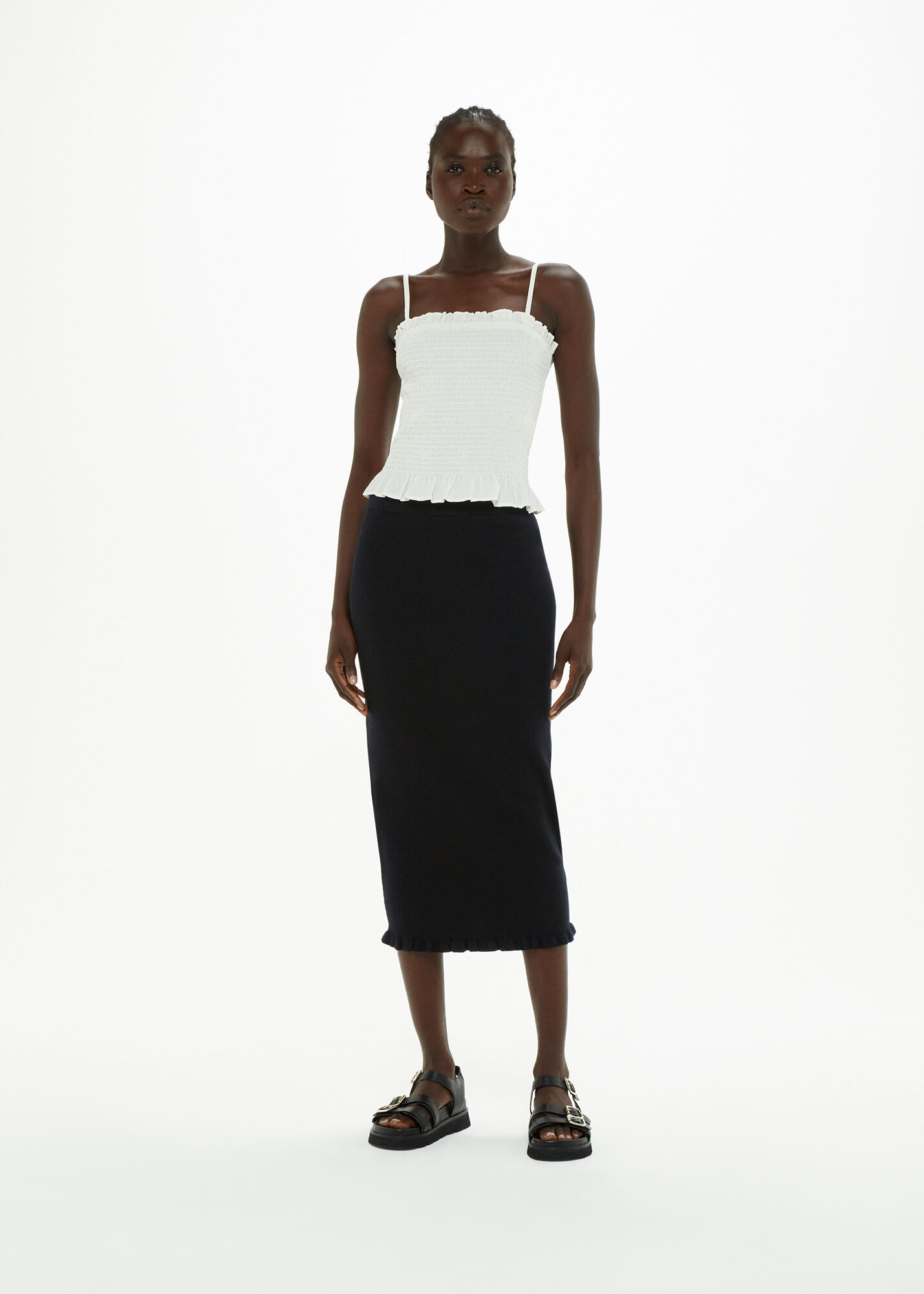 Knit frill hem skirt hot sale