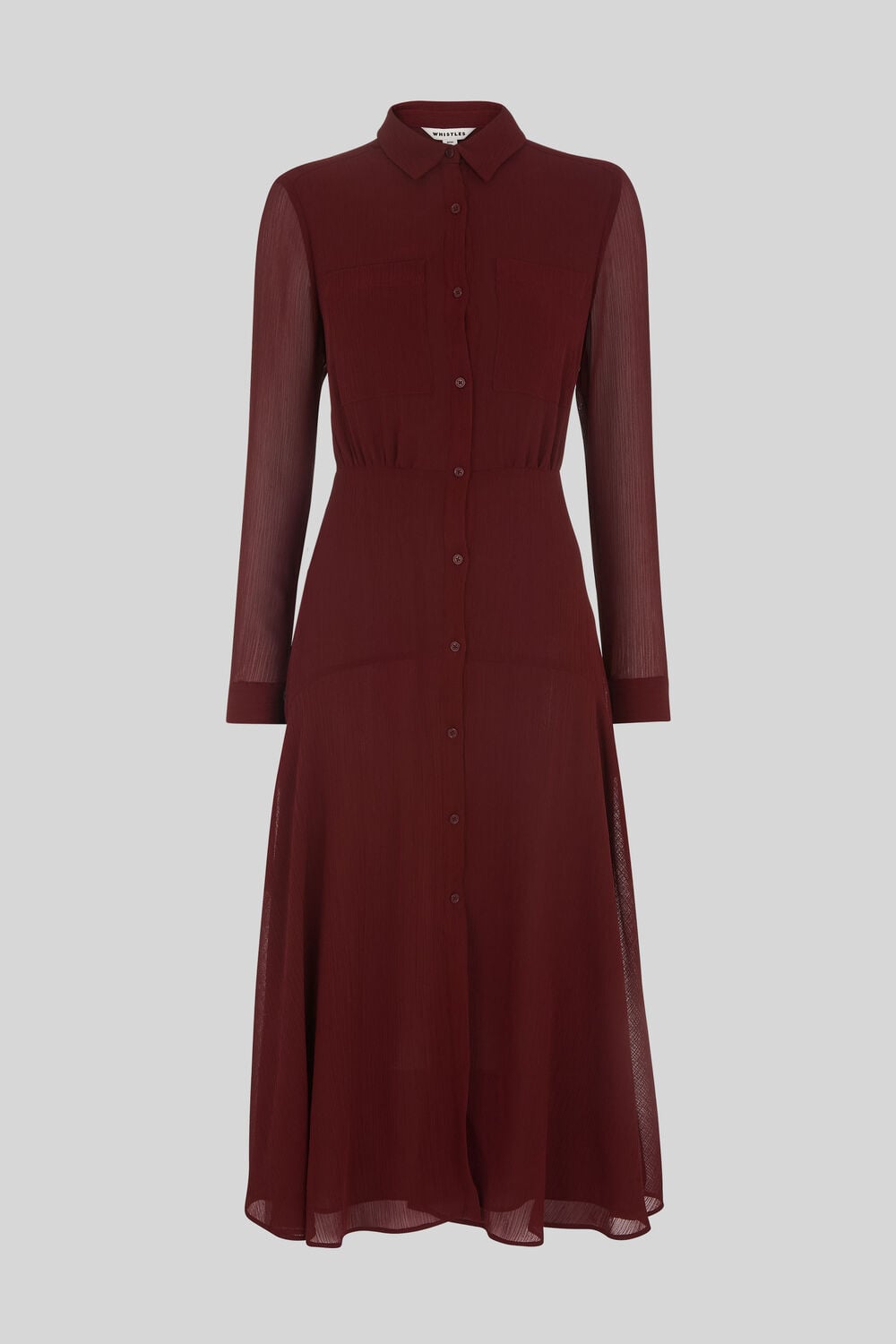 Carys Midi Shirt Dress Burgundy
