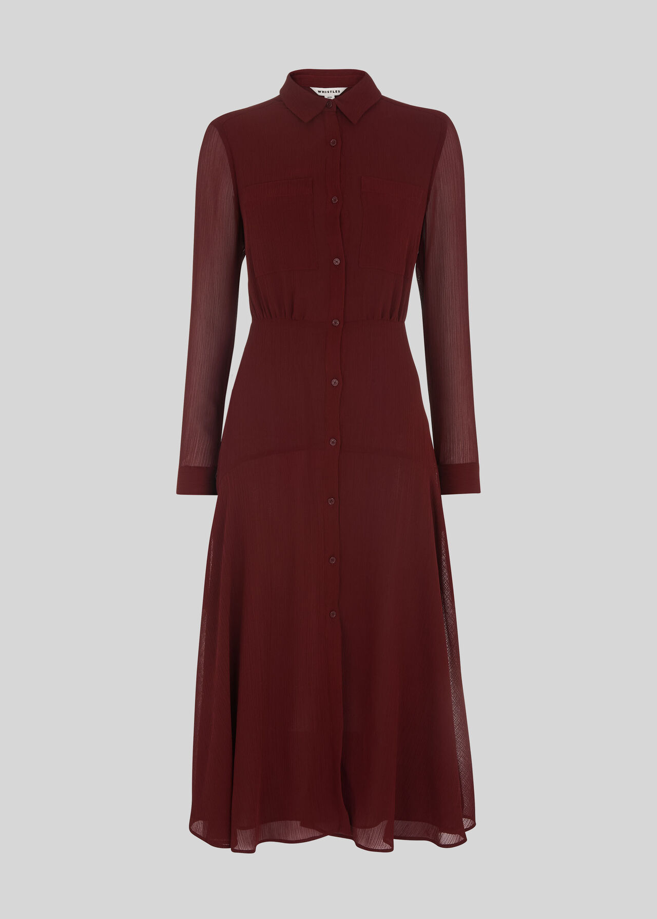 Carys Midi Shirt Dress Burgundy