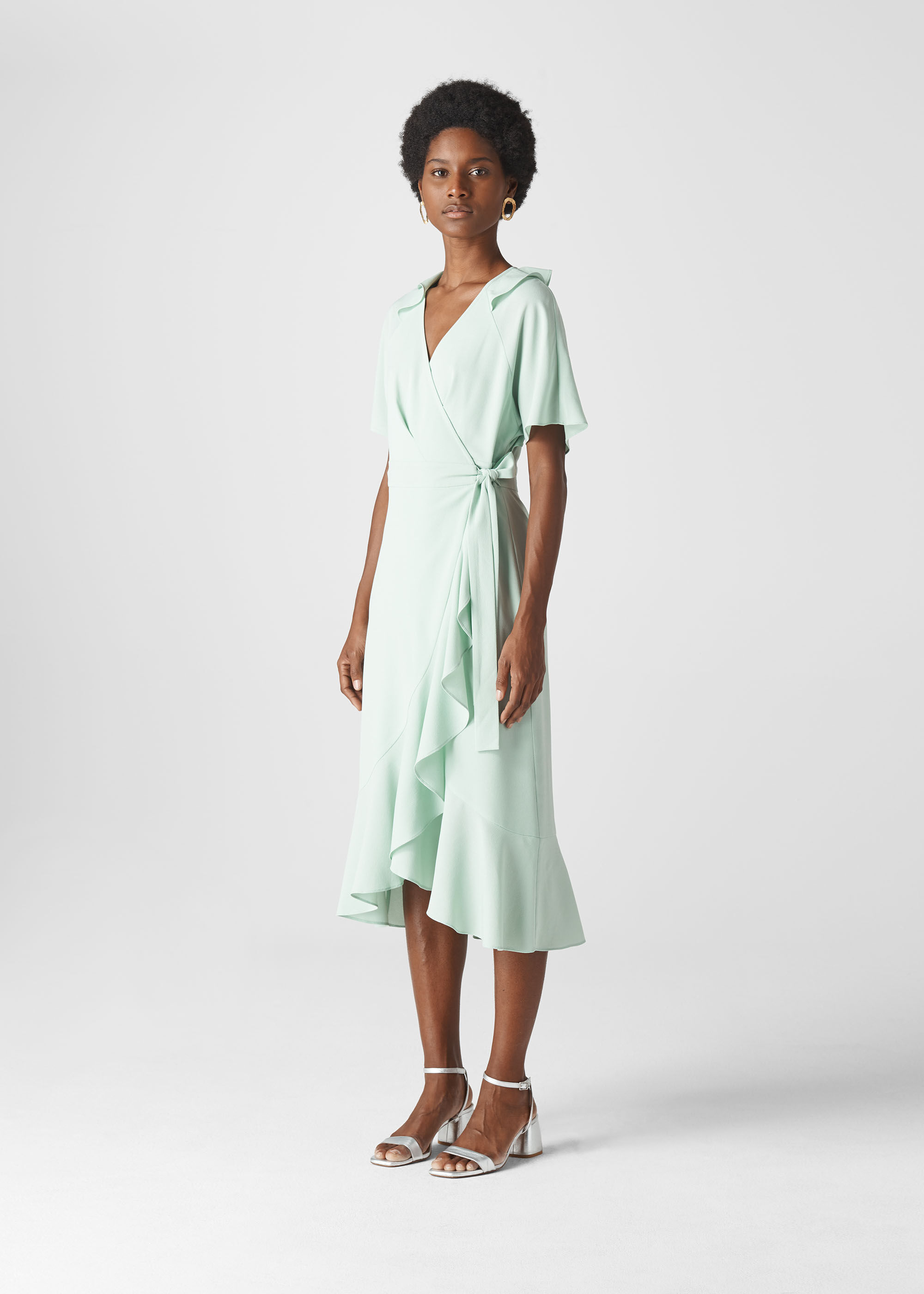 Whistles Green Wrap Dress Sale Online ...