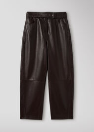 Belted Leather Barrel Trouser