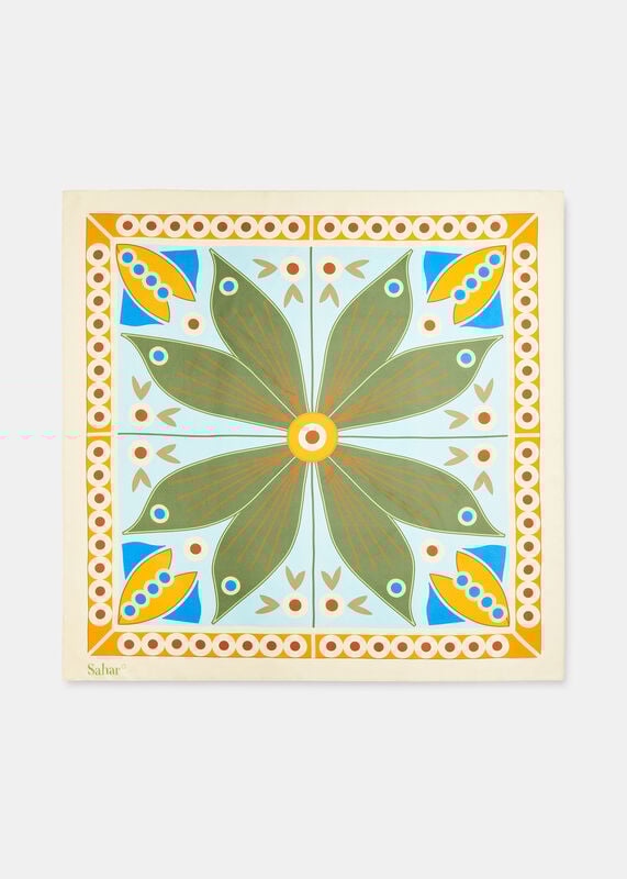 Multicolour Sahar Botanical Silk Scarf