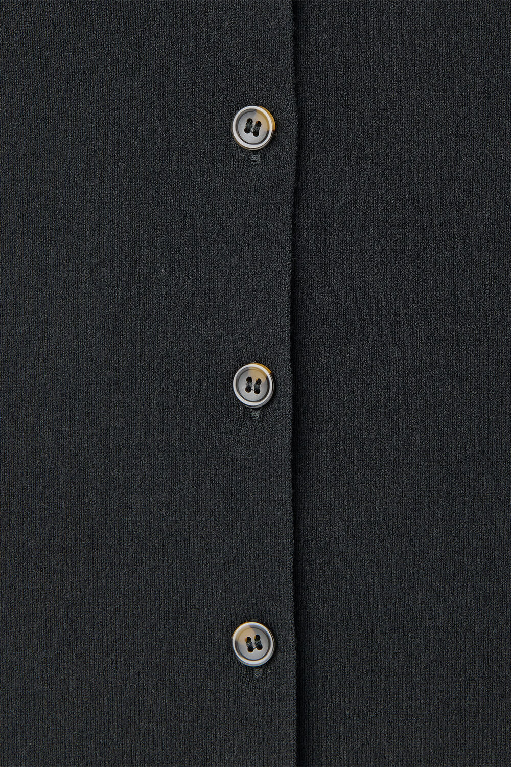 Black V Neck Button Front Cardigan