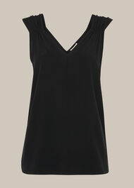 Lisbeth Gathered Detail Top Black