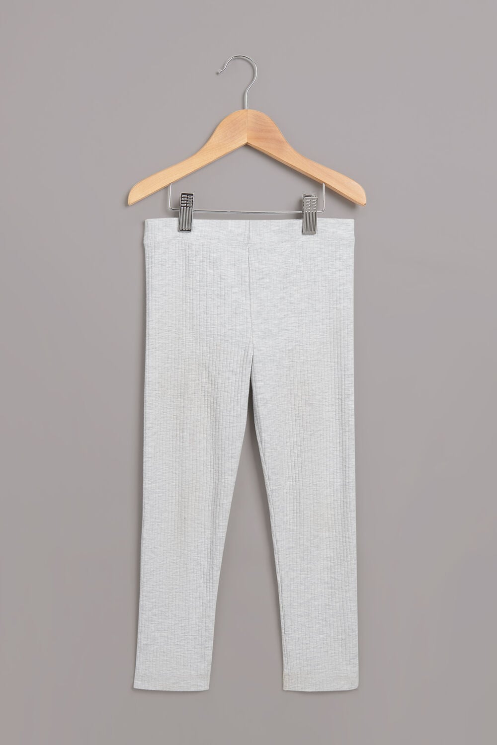 Grey Marl Ribbed Kids Legging