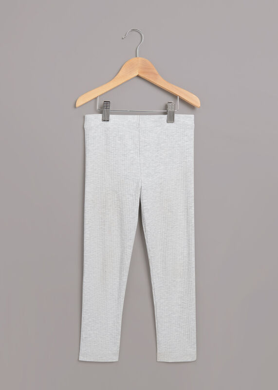 Grey Marl Ribbed Kids Legging