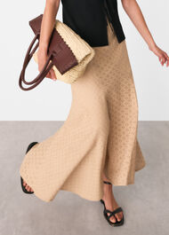 Cotton Broderie Midi Skirt
