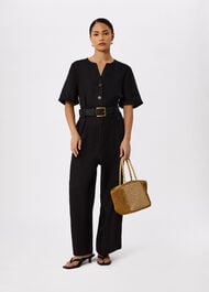 Petite Fiona Linen Button Jumpsuit