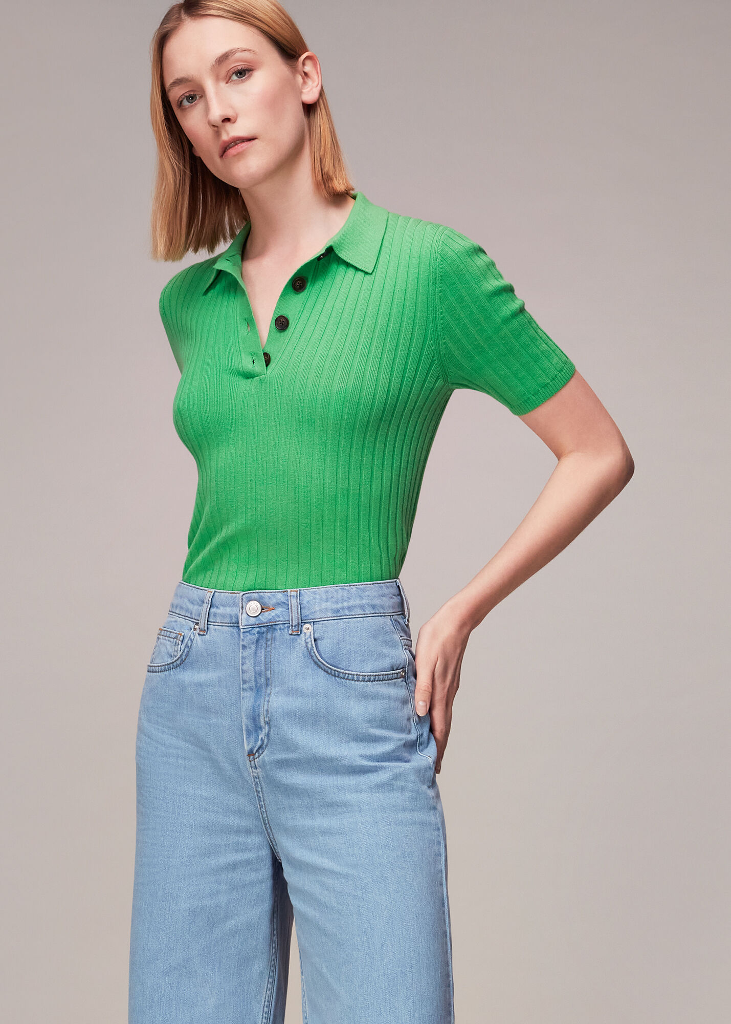 Light Wash Wide Leg Cropped Jean WHISTLES