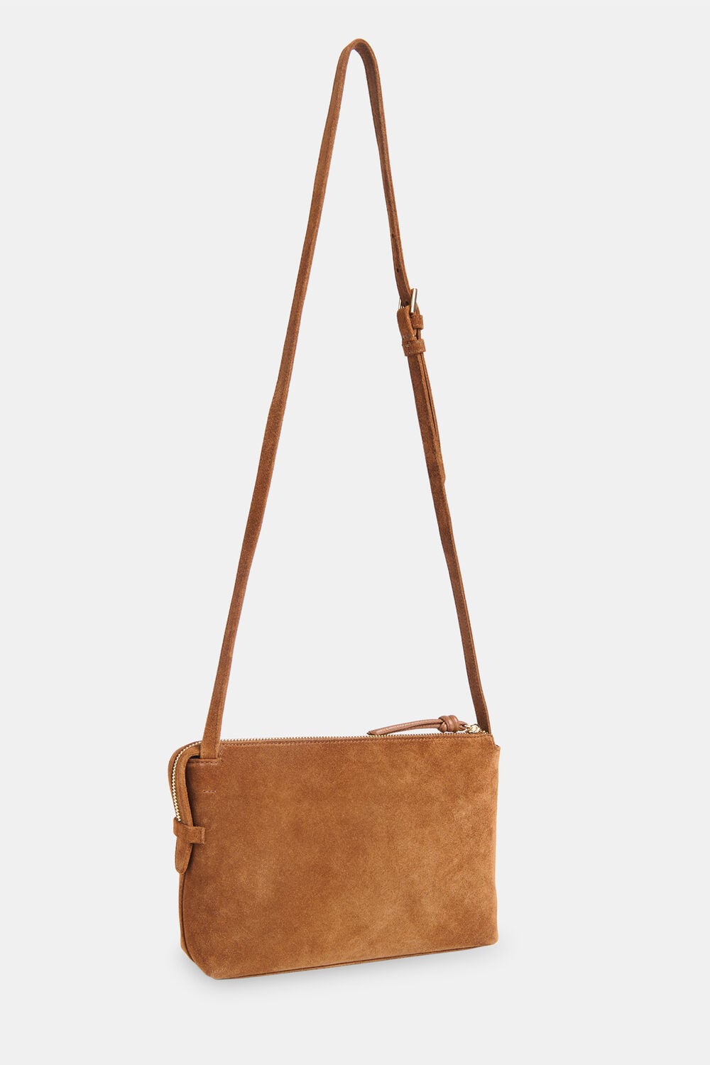 Tan Kaia Suede Crossbody Bag