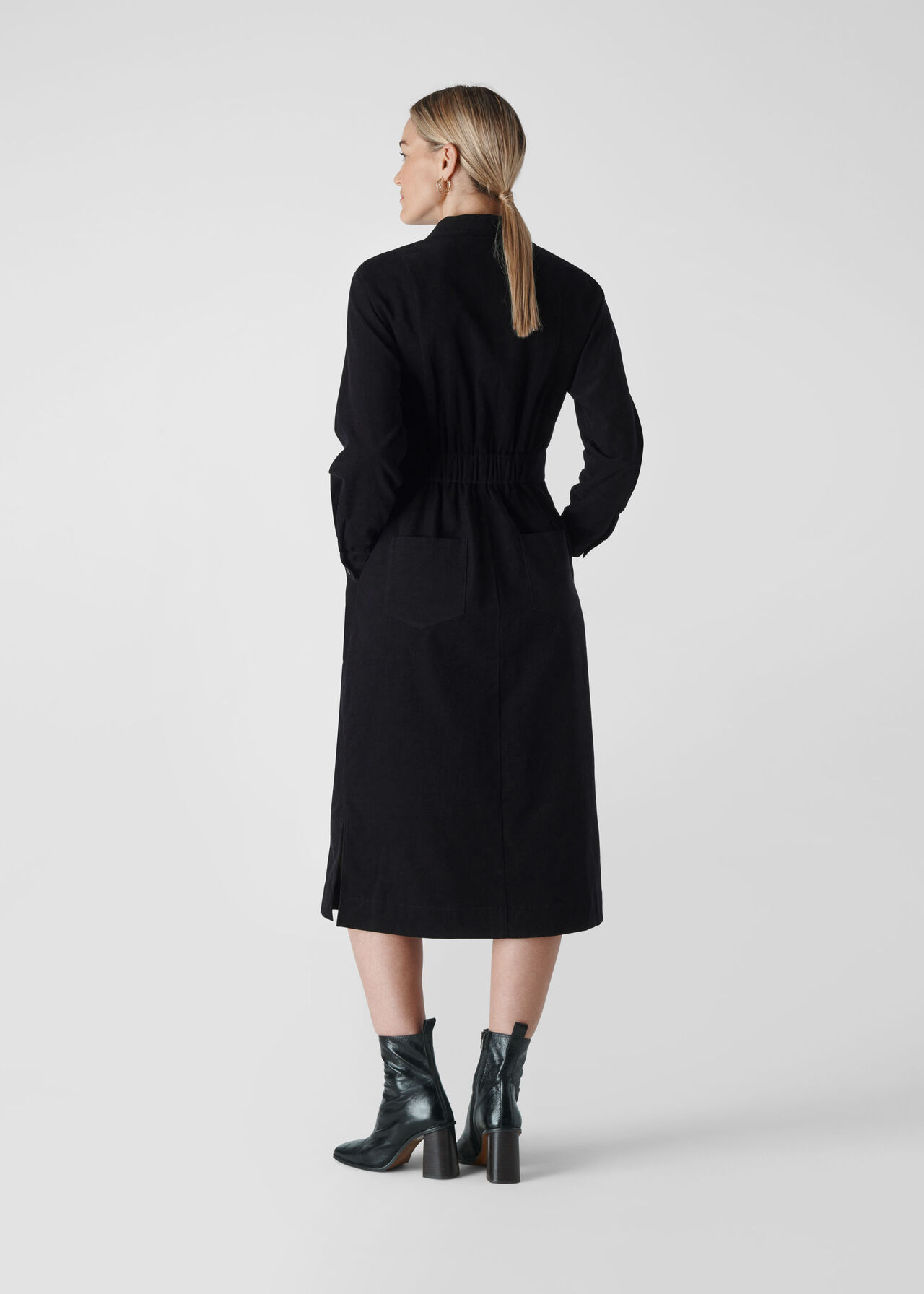 Romaine Cord Dress Black