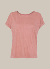 Relaxed Linen Tshirt Pale Pink