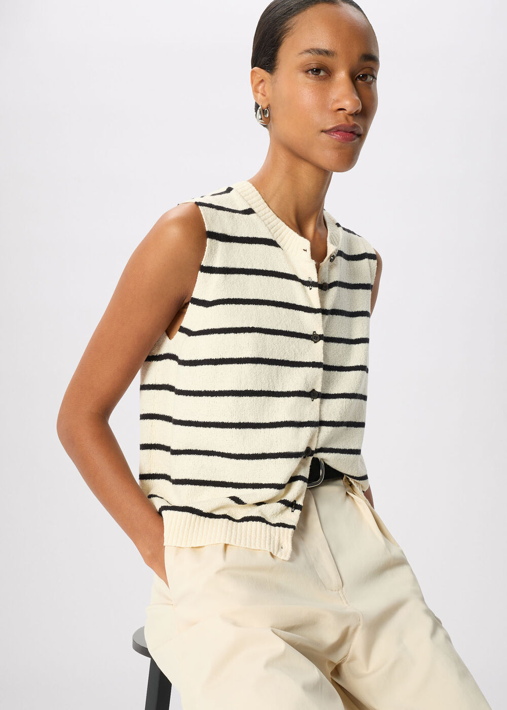 Stripe Boucle Textured Tank