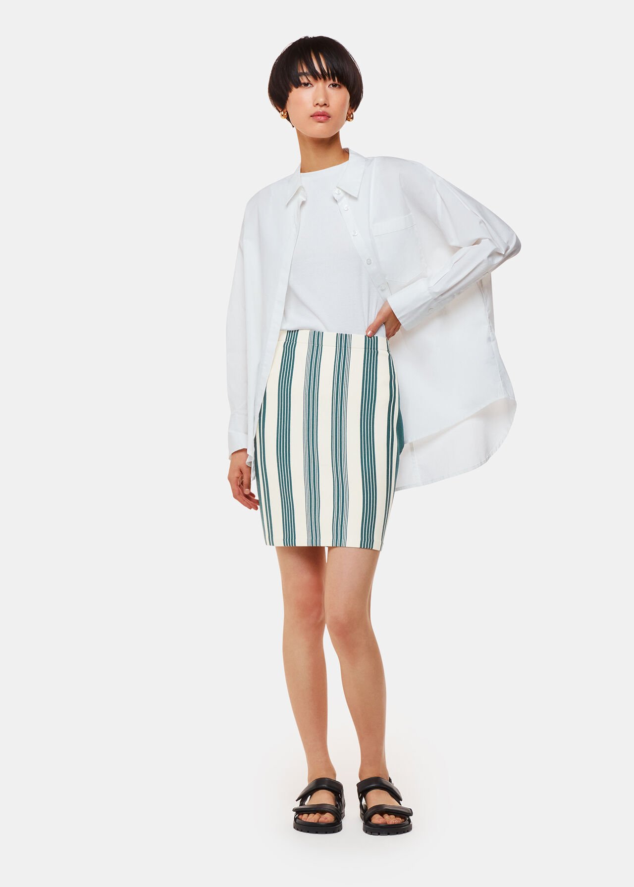 Vertical Stripe Knitted Skirt