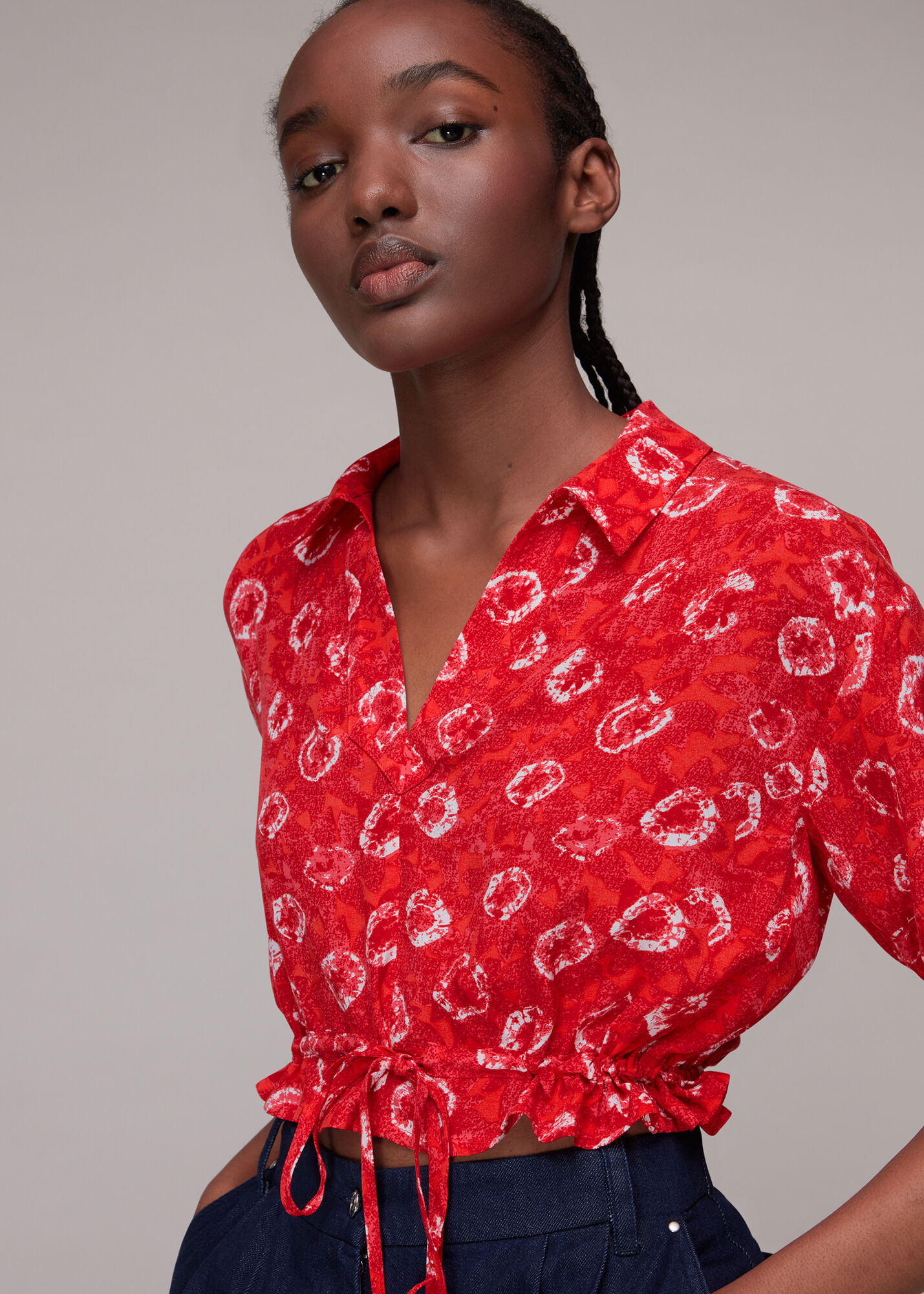 Red on sale floral sweater