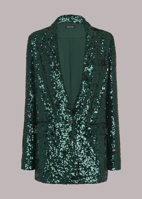Sequin Single Breasted Blazer