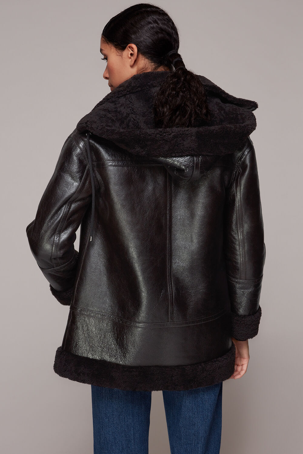 Shearling Hooded Biker
