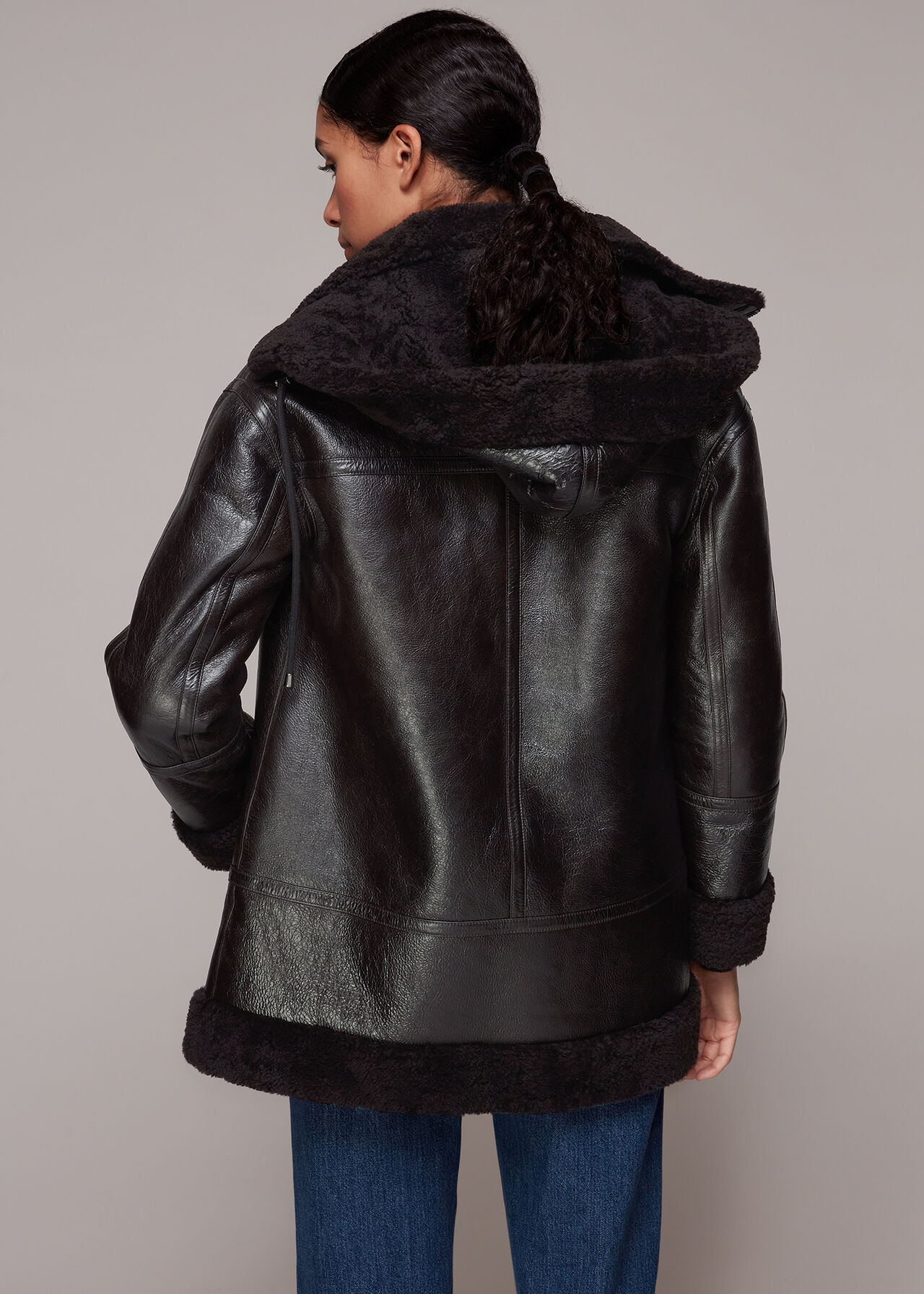 Shearling Hooded Biker