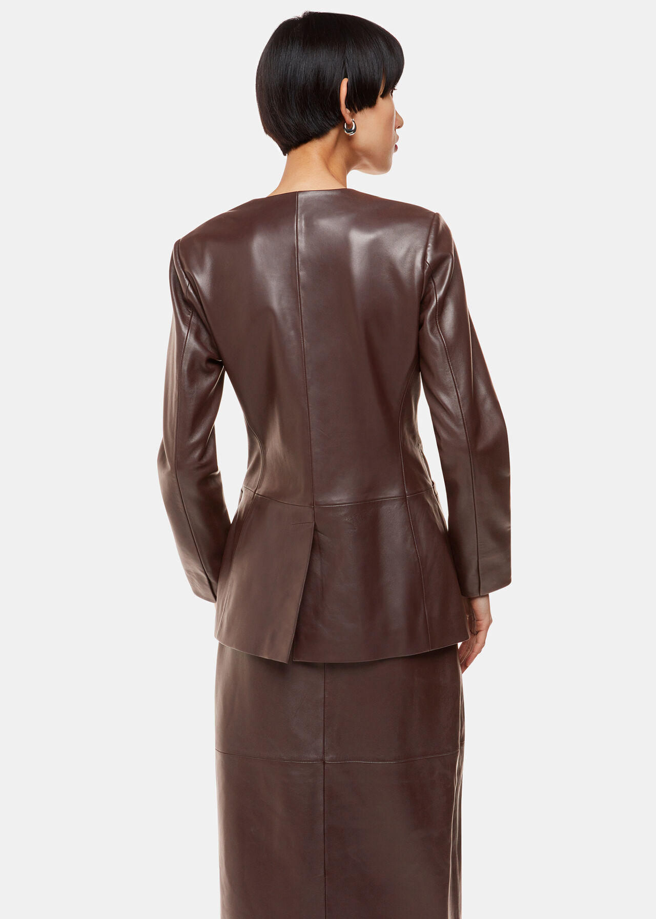 Josie Wrap Leather Blazer