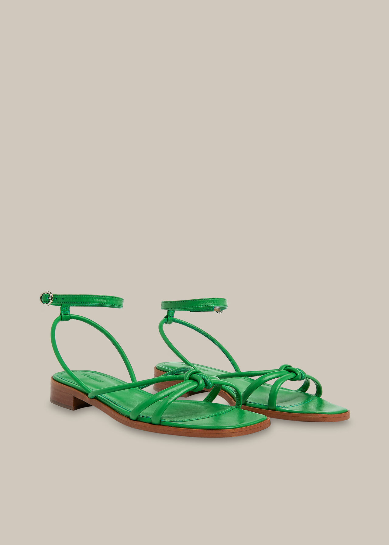 Roya Flat Strappy Sandal Green