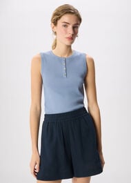 Henley Button Front Tank