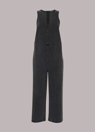 V Neck Denim Jumpsuit