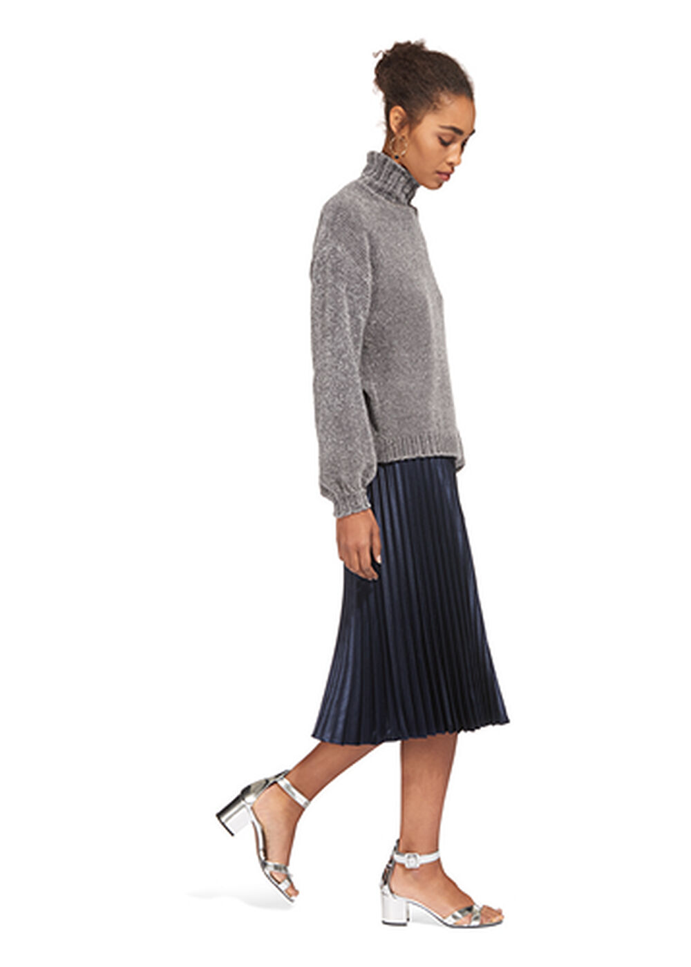 Satin Pleated Skirt