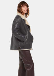 Annika Leather Aviator Jacket