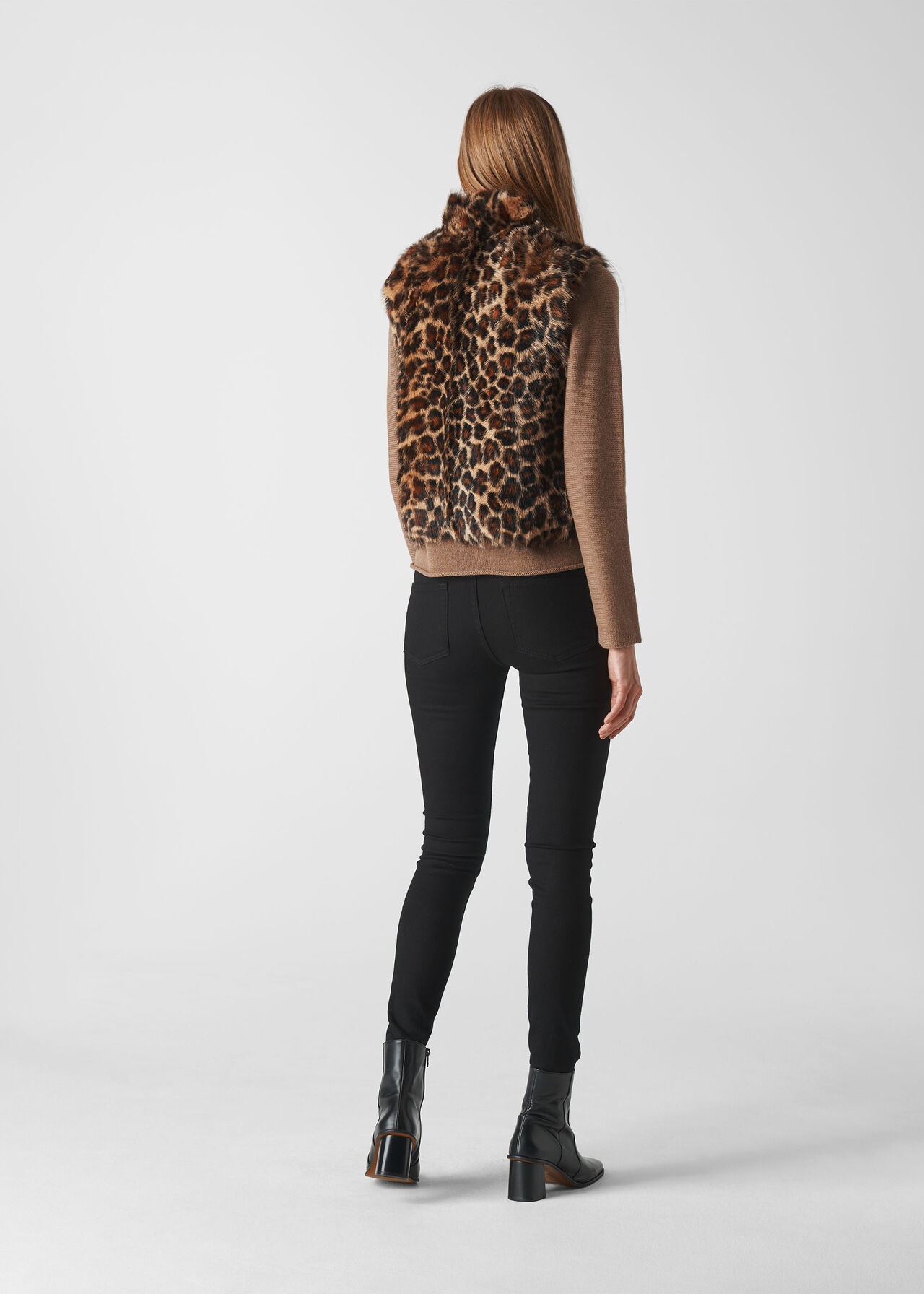 Toscana Animal Sheepskin Gilet Leopard Print