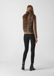 Toscana Animal Sheepskin Gilet Leopard Print