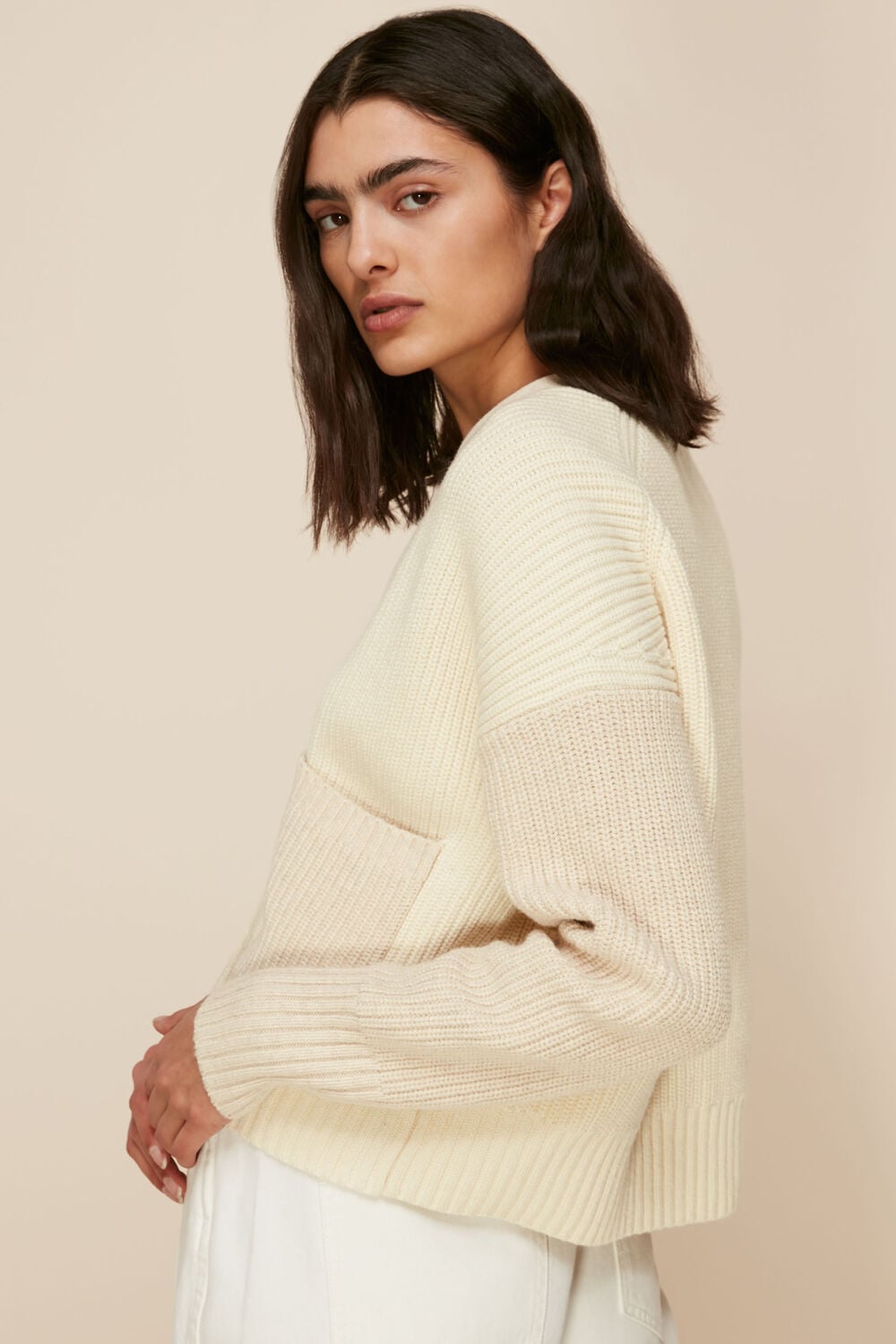Colour Block Pocket Cardigan