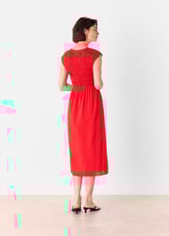 Shirred Bodice V Neck Dress