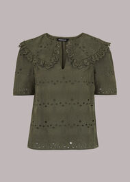 Collar Detail Broderie Blouse