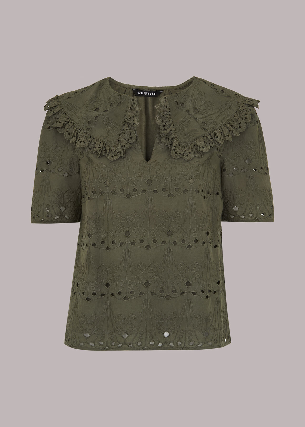 Collar Detail Broderie Blouse