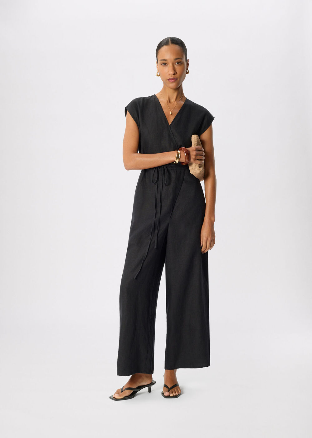 Linen Wrap Jumpsuit