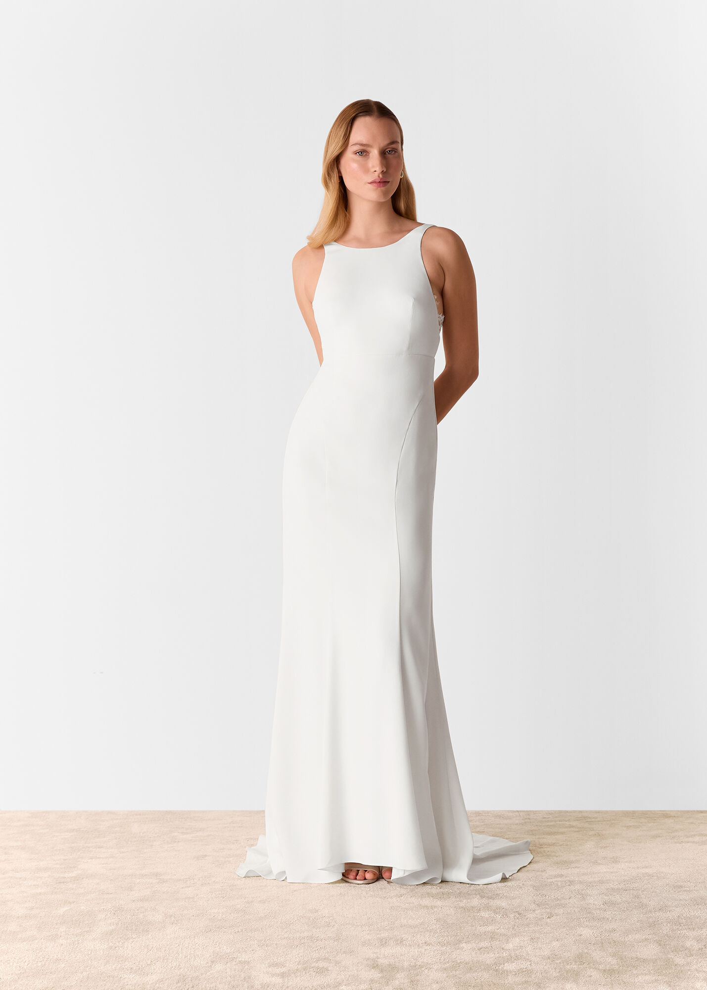 Elegant High Neck Wedding Dress with Lace Inserts | Order at Whistles ...
