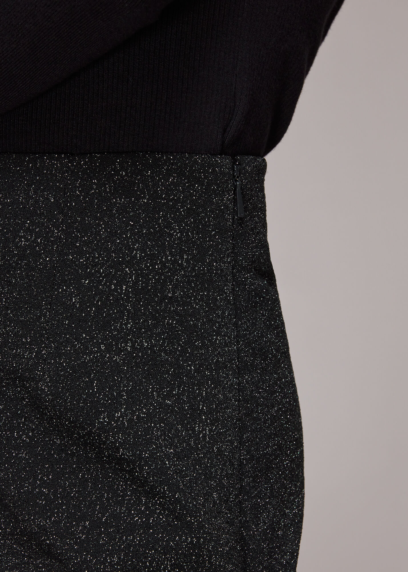 Black Ava Sparkle Ponte Trouser 