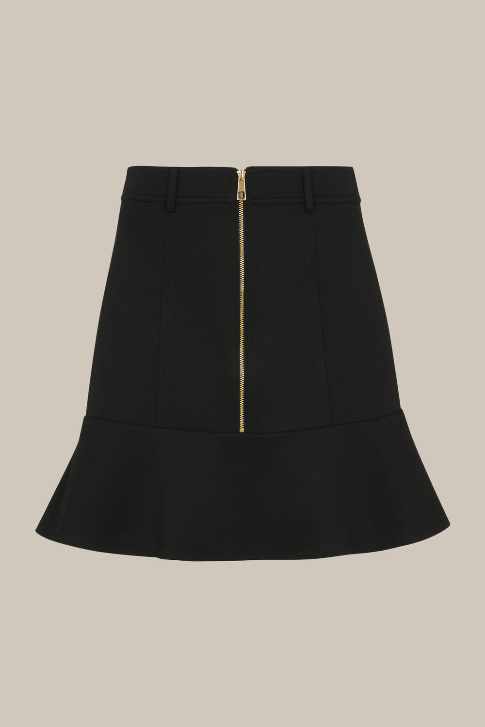 Black Ponte Peplum Skirt