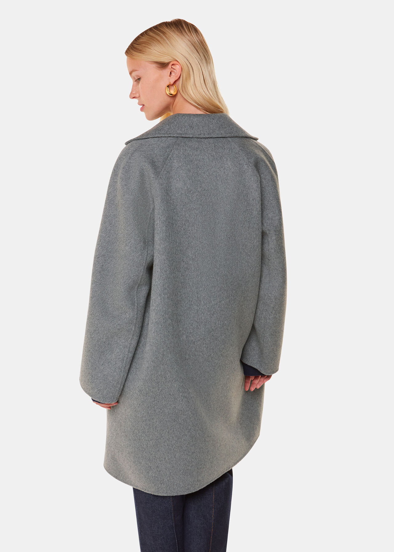 Whistles Cassie Double Face Pocket Coat Grey