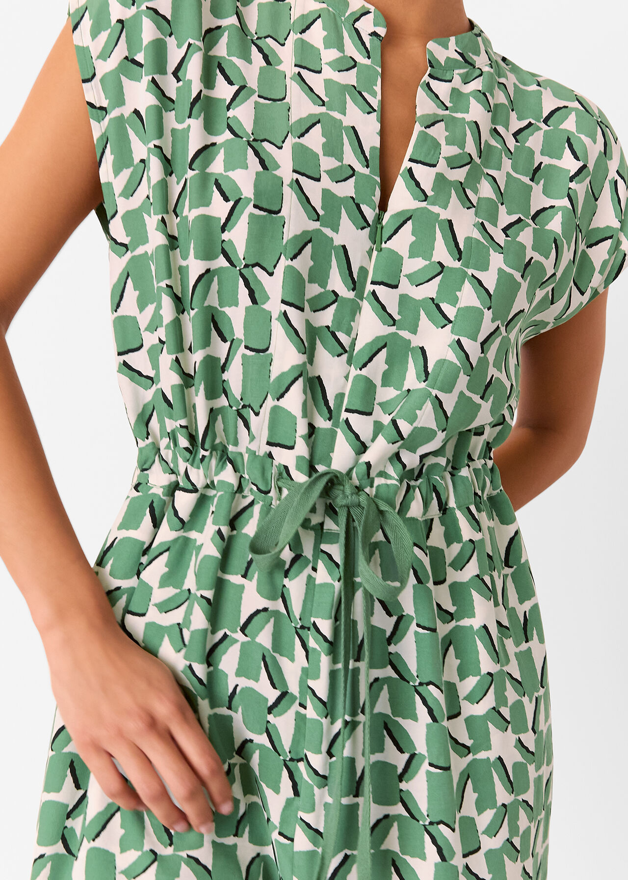Petite Abstract Squares Jumpsuit