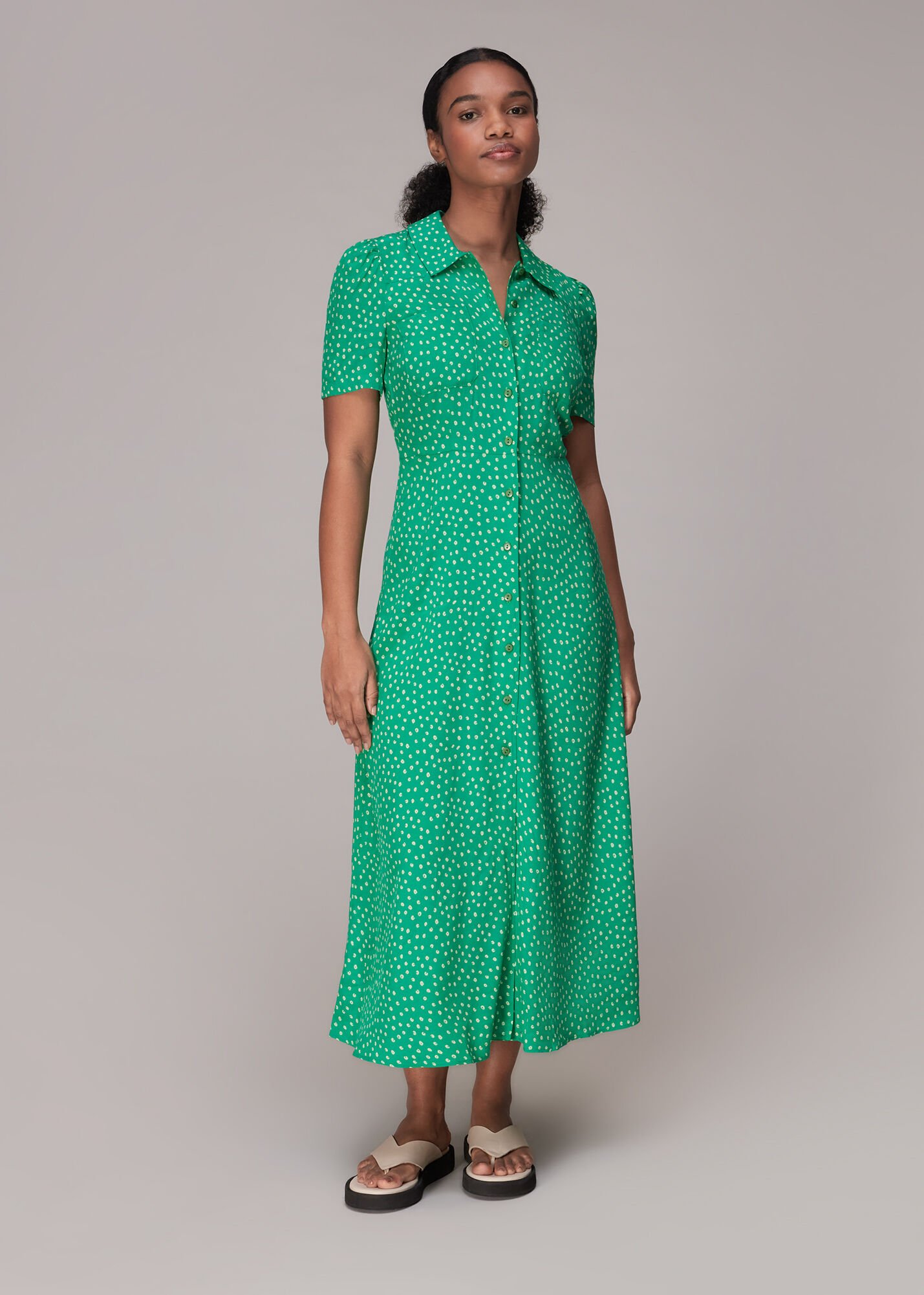 Whistles ditsy blossom midi top shirt dress